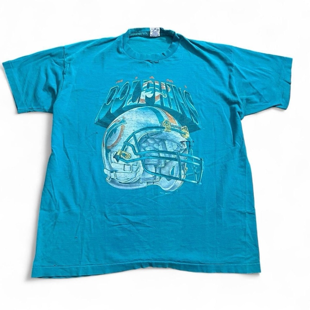 Vintage Salem Sportswear Miami Dolphins T-Shirt Size XL Single Stitch Made In US